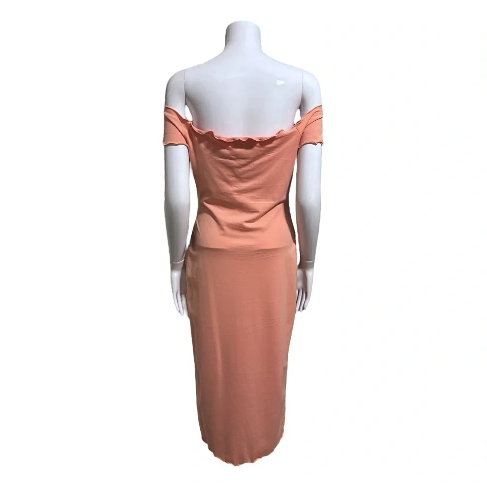 NEW Revolve X Privacy Please Caperton Midi Bodycon Dress Salmon Size M - Picture 6 of 8